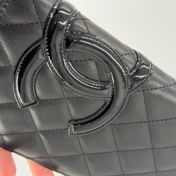 CHANEL Cambon Quilted Checkbook Wallet w/Bright Pink Interior and Entrupy COA - Picture 8 of 15